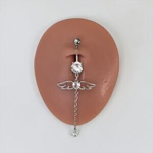 Angel Wings Dangle Belly Button Ring